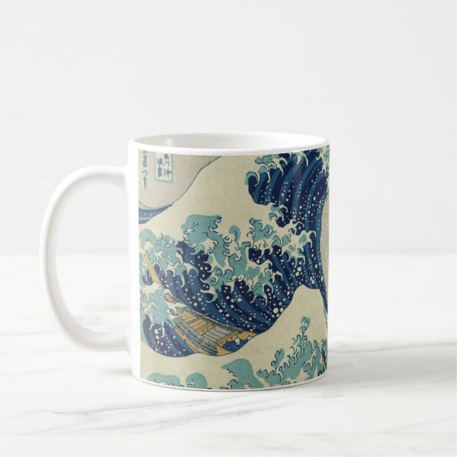 Taza De Café La gran ola de Kanagawa en Hokusai (Izquierda)