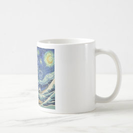 Taza De Café La gran onda de Kanagawa - la noche estrellada