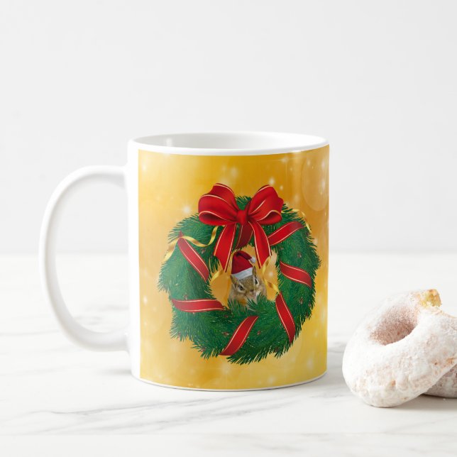 Taza De Café La guerra de los Navidades de Chipmunk (Con donut)