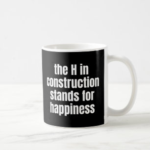 Taza De Café La H En Construcción Significa Felicidad Divertida