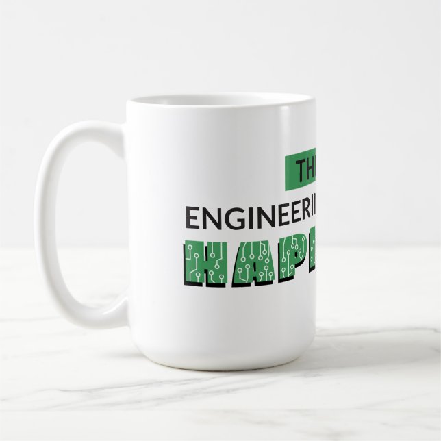 TAZA DE CAFÉ LA H EN LA INGENIERÍA ES FELIZ (Izquierda)