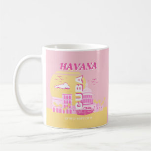 Taza De Café La Habana Cuba Arte Previo Rosa