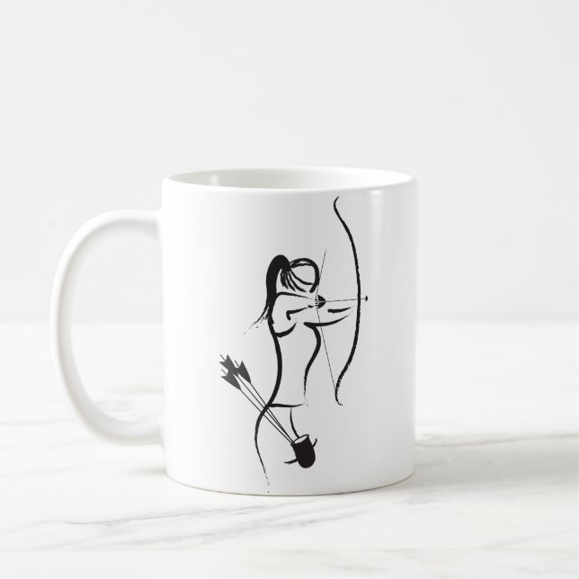Taza De Café La hembra Recurve Archer (Izquierda)