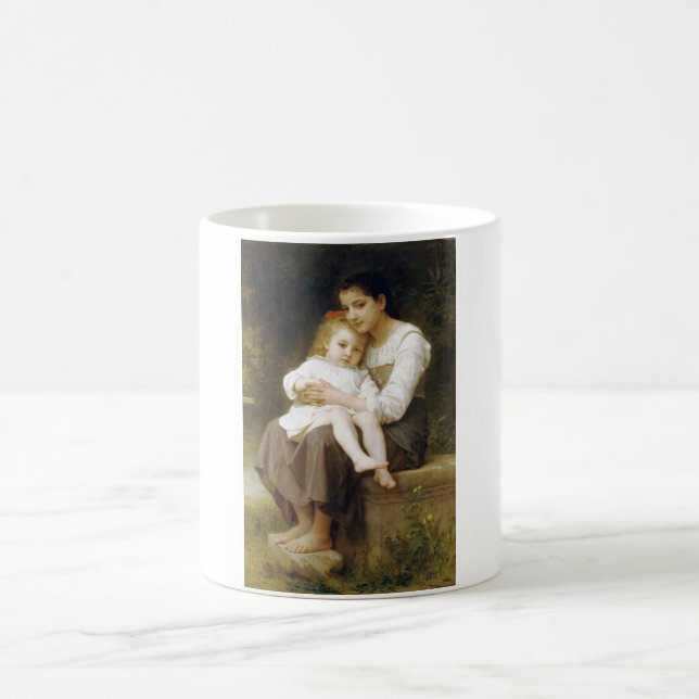 Taza De Café La hermana mayor (por William Bouguereau) (Centro)