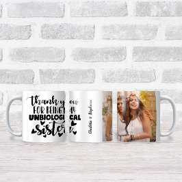 Taza De Café La hermana no biológica mejor foto de amigo gracia