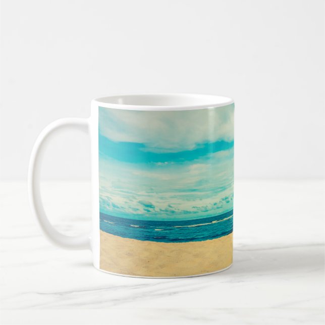 Taza De Café La hermosa playa tropical y el paisaje marino  (Izquierda)