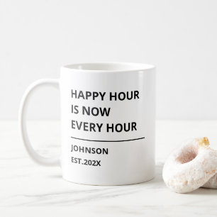 Taza De Café La hora feliz ahora es cada hora divertida jubilac