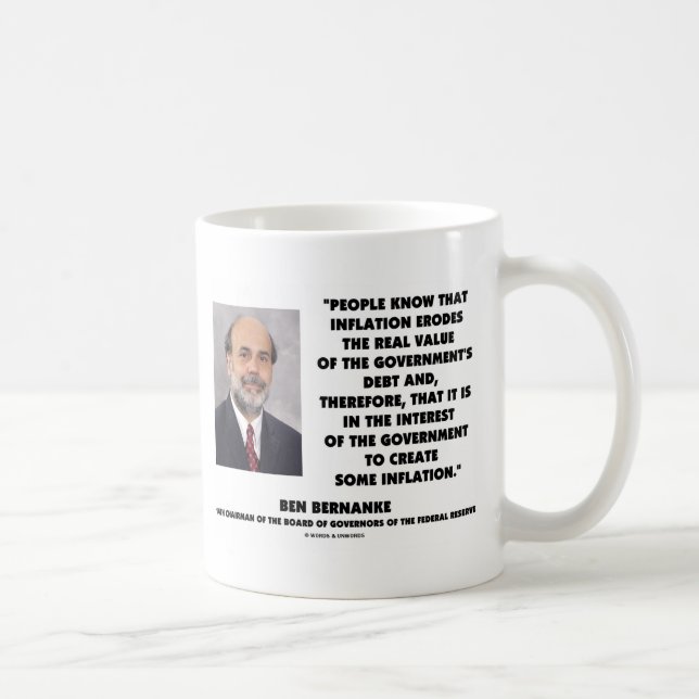 Taza De Café La inflación de Ben Bernanke erosiona la deuda (Derecha)