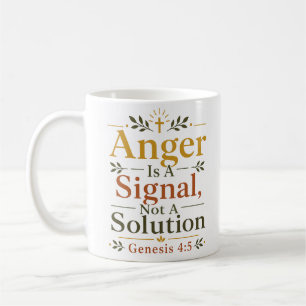 Taza De Café La ira es una señal, no una solución Cita cristian
