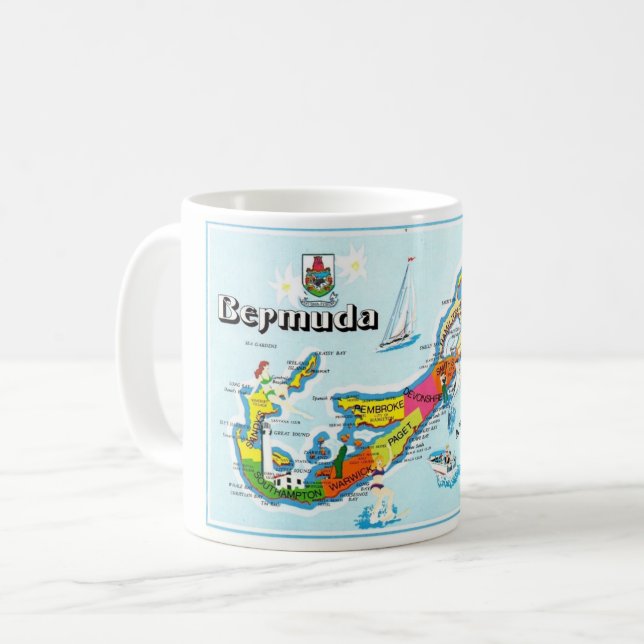 Taza De Café La isla de Bermudas colorida Mug (Anverso izquierdo)