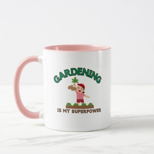 Taza de café "La jardinería es mi superpoder" de j (Izquierda)