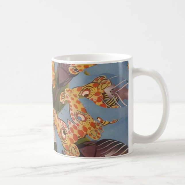 Taza De Café La jirafa de Kaleidoscope Mandala: Resumen de arte (Derecha)