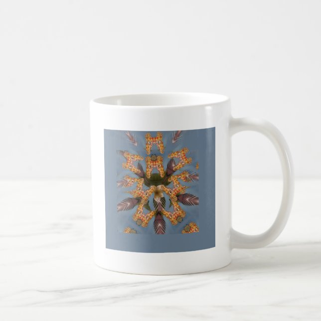 Taza De Café La jirafa de Kaleidoscope Mandala: Resumen de arte (Derecha)