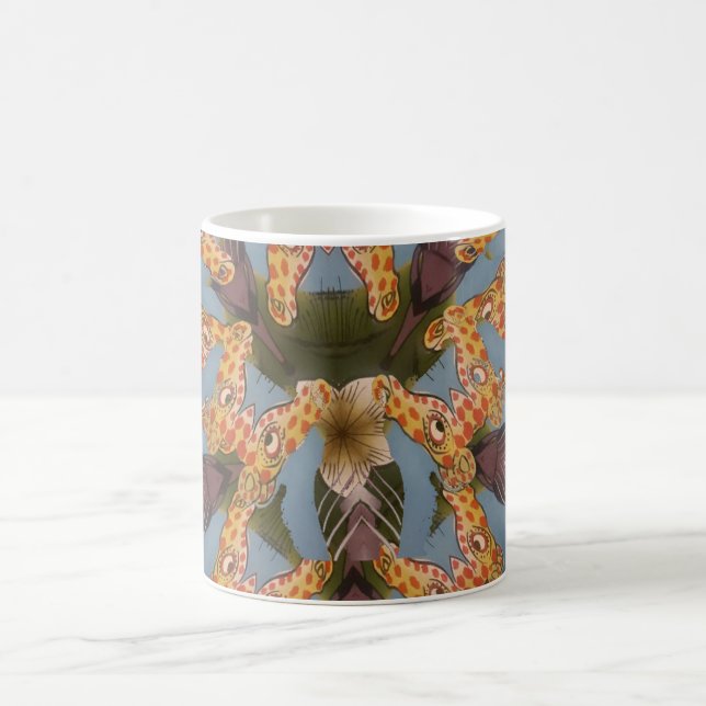 Taza De Café La jirafa de Kaleidoscope Mandala: Resumen de arte (Centro)