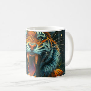 Taza De Café La jungla iluminada por la luna del tigre