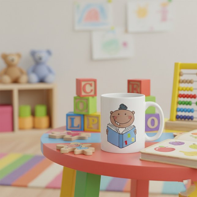 Taza De Café La lectura infantil de un libro de matemáticas (Subido por el creador)