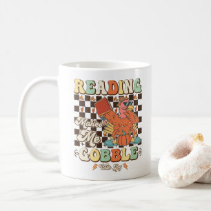 Taza De Café La lectura me hace tragar con alegría Día de Acció