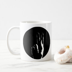 Taza De Café la letra K en lenguaje de signos