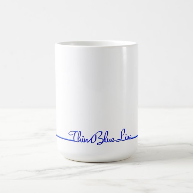 Taza De Café La Línea Azul Delgada Simplemente Estatada (Centro)