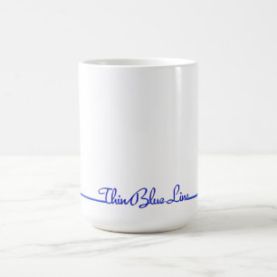 Taza De Café La Línea Azul Delgada Simplemente Estatada