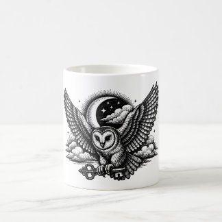 Taza De Café La Llave Secreta del Búho - Grabado Gótico