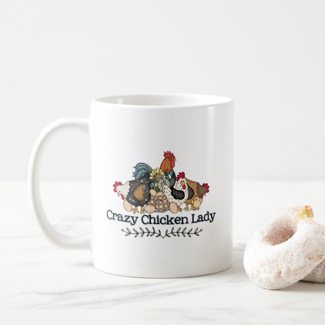 Taza De Café La loca dama de pollo (Con donut)