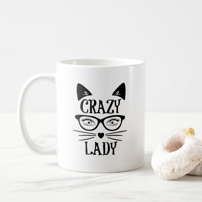 Taza De Café La loca dama del gato (Con donut)