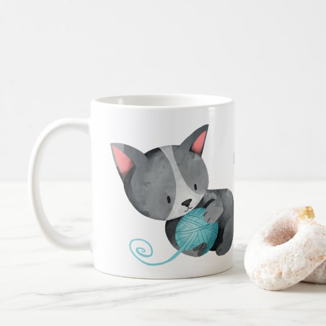 Taza De Café La loca dama del gato (Con donut)