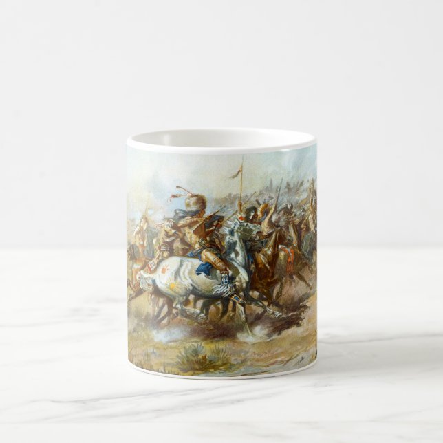 Taza De Café La lucha de Custer de Charles Marion Russell (Centro)