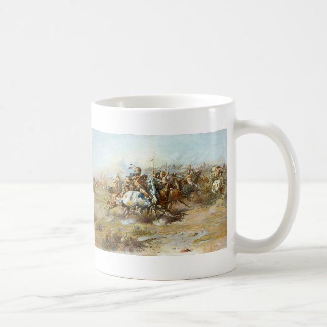 Taza De Café La lucha de Custer de Charles Marion Russell (Derecha)