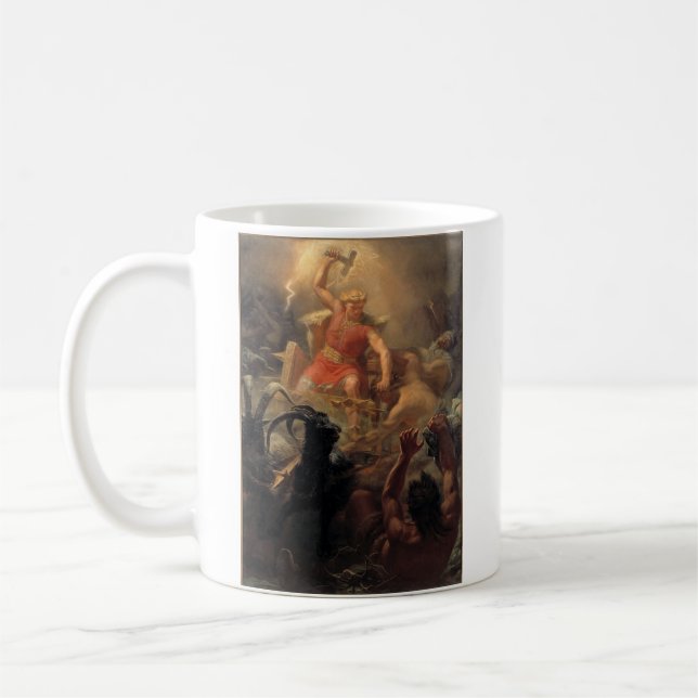 Taza De Café La lucha de Thor con los gigantes (Izquierda)