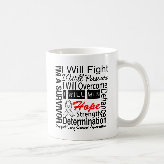 Taza De Café La lucha del cáncer de pulmón persevera triunfo (Derecha)