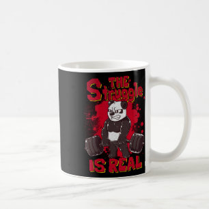 Taza De Café La Lucha Es Real Panda Shirt Fitness Gym Bodyb