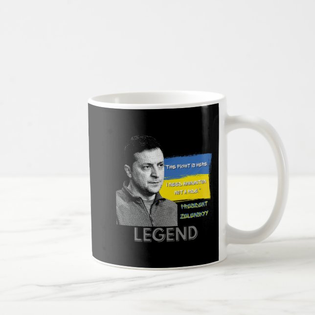 Taza De Café La lucha está aquí, presidente de Ucrania Zelensky (Derecha)