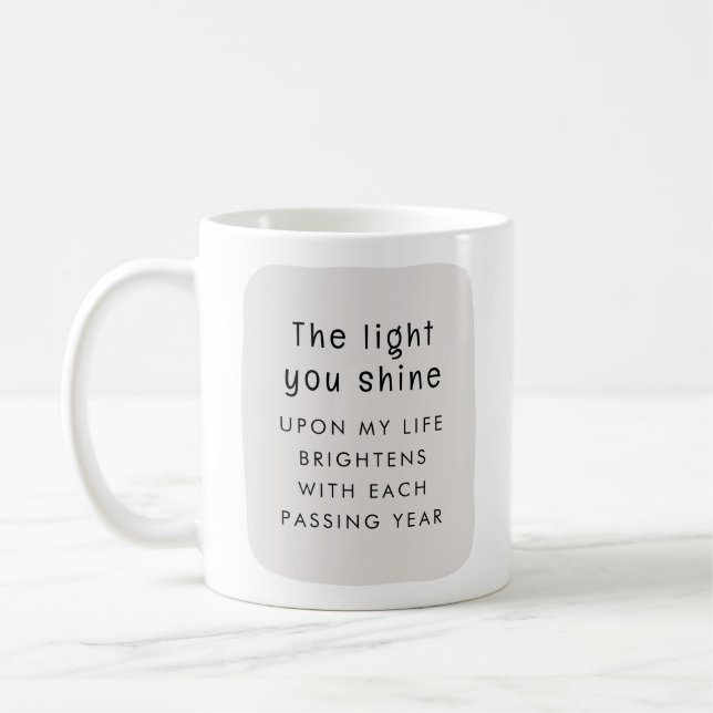 Taza De Café La luz que brillan los Navidades personalizados (Izquierda)