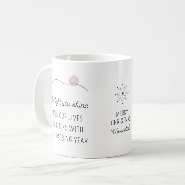Taza De Café La Luz que Brillas Feliz Navidad (Anverso izquierdo)