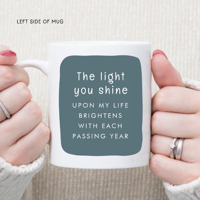 Taza De Café La luz que resplandeces Navidades Florals (The Light You Shine Christmas Florals Coffee Mug - Left Side)