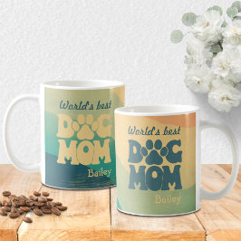 Taza De Café La madre del perro Retro Groovy personalizada