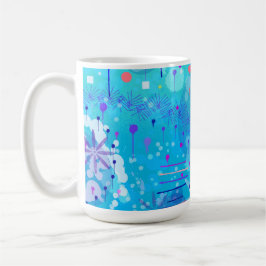 Taza De Café La máquina de burbujas: arte abstracto azul