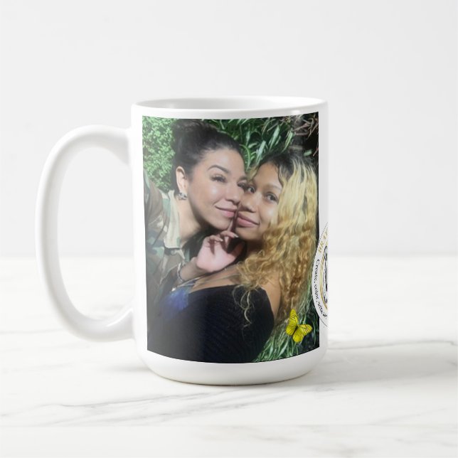Taza De Café La mariposa valiente sea el cambio personalizado (Izquierda)