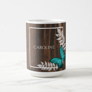 Taza De Café La mariposa Verde azulada rusa personalizada para 