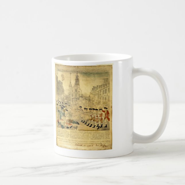 Taza De Café La masacre de Boston de Paul Revere (Derecha)