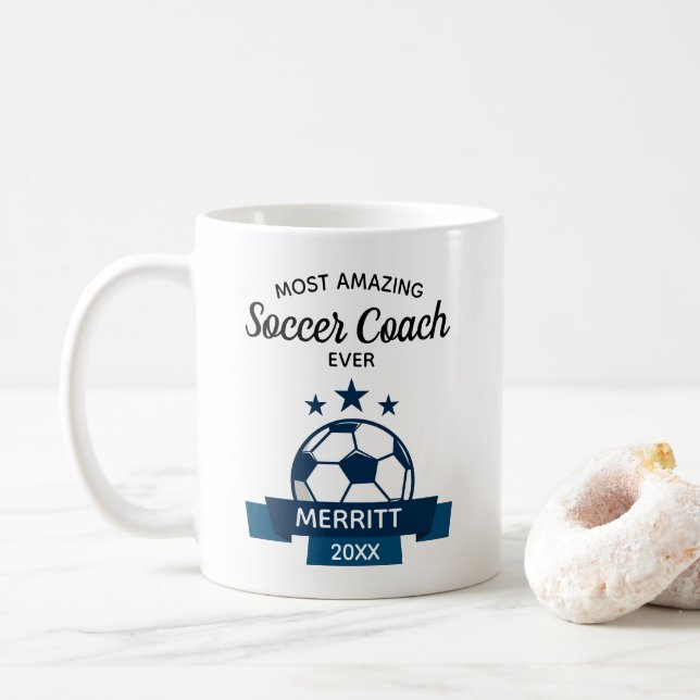 Taza De Café La mayoría del coche asombroso del fútbol le (Con donut)