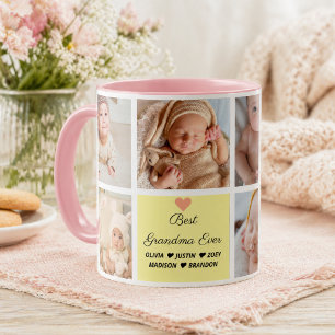 Taza De Café La mejor abuela del mundo Colage de 8 fotos