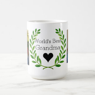 Taza De Café La mejor abuela del mundo con dos fotos