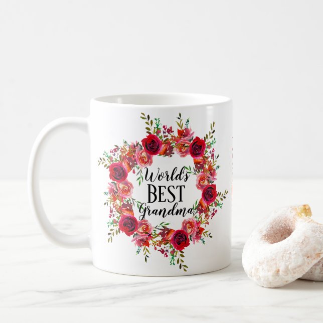 Taza De Café La mejor abuela del mundo personalizado (Con donut)