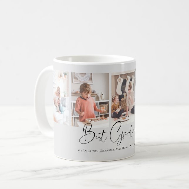 Taza De Café La mejor abuela que te amamos Collage de fotos fam (Anverso izquierdo)