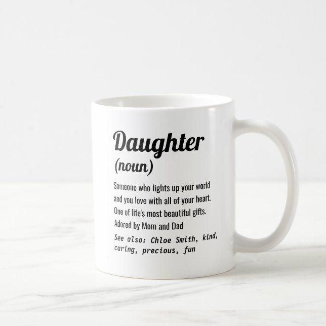 Taza De Café La mejor actitud de definición de hija del mundo (Derecha)