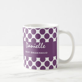 Taza De Café La mejor DAMA DE HONOR con los lunares BLANCOS