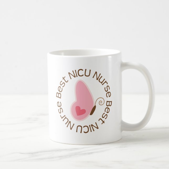 Taza De Café La mejor enfermera de NICU (mariposa) (Derecha)